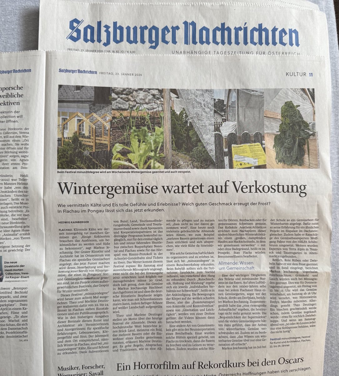AintheB's tweet photo. Published article in Salzburger Nachrichten newspaper, about the project „Frozen Garden“ during minus20degree Festival in Flachau. https://t.co/f0BUIC2eDH