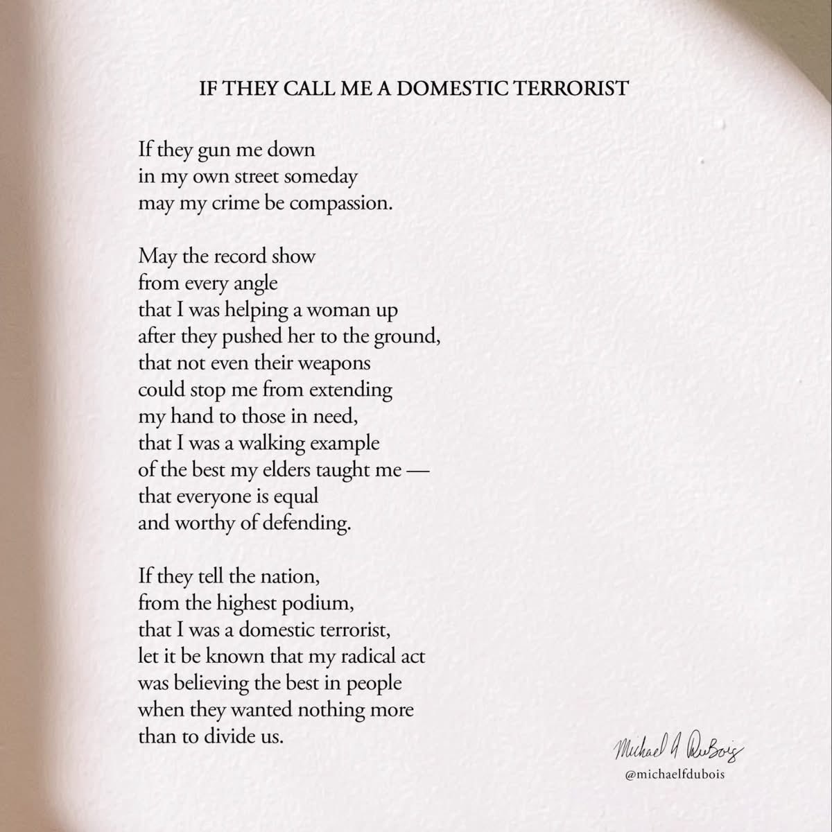 megsuniverse's tweet image. I’m not sure who wrote this but I love it! #poetry #domesticterrorist #ice