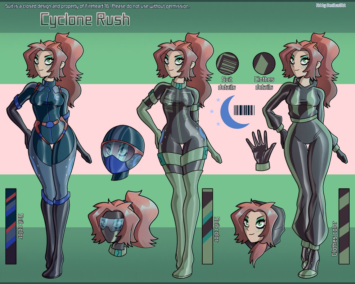 My new girl Cyclone Rush! A bridge officer and pilot in the stellaria air navy!
Art by <a href="/DevilLustArt/">DevilLustArt🔞(Comms Open)</a>
