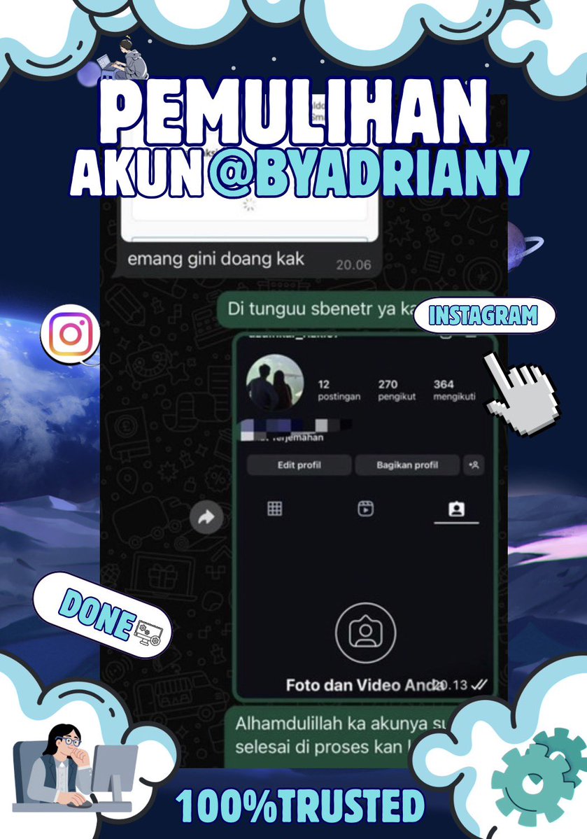 ozranges's tweet image. OPEN RECOVERY &amp;amp; DELETE ACCOUNT 
BY ADRIANY STORE ❕❕

🫐JASA HACK AKUN
🫐JASA LACAK LOKASI
🫐JASA SUSPEND/UNSUSPEND 
🫐JASA SADAP WA
🫐JASA HAPUS AKUN
🫐JASA PEMULIHAN AKUN
( GMAIL,LINKDIN,INSTGRAM,FB,WA,TIKTOK ,TWITER,LINE,TELEGRAM,DLL) 

FAST RESPON
| WA di bio ya 🫐