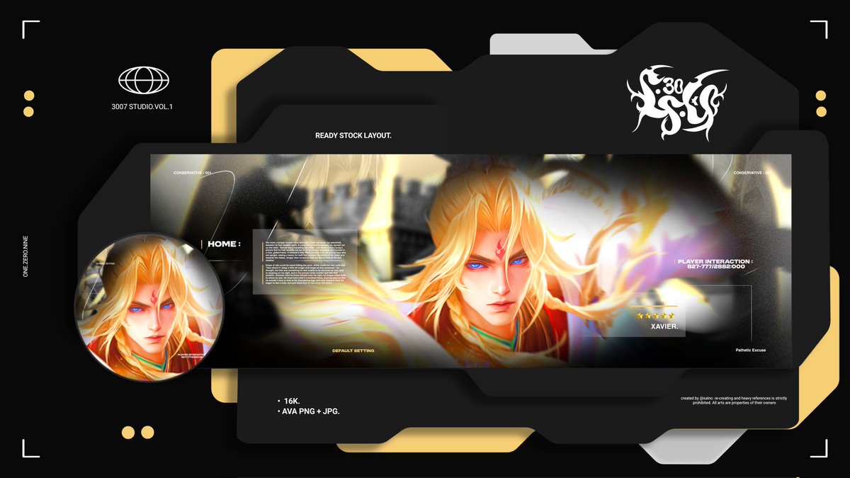 salno's tweet image. HELP REPOST. 

Layout ready stock 2D Game MLBB Mobile Legends Bang Bang Granger, Suyou, Luoyi, Xavier 16k/ea, minat bisa WA atau tele yaah. Terima kasih banyak. 

#zonauang