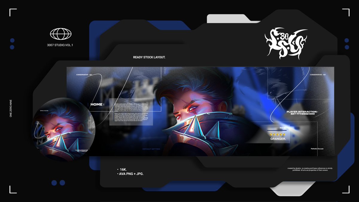 salno's tweet image. HELP REPOST. 

Layout ready stock 2D Game MLBB Mobile Legends Bang Bang Granger, Suyou, Luoyi, Xavier 16k/ea, minat bisa WA atau tele yaah. Terima kasih banyak. 

#zonauang