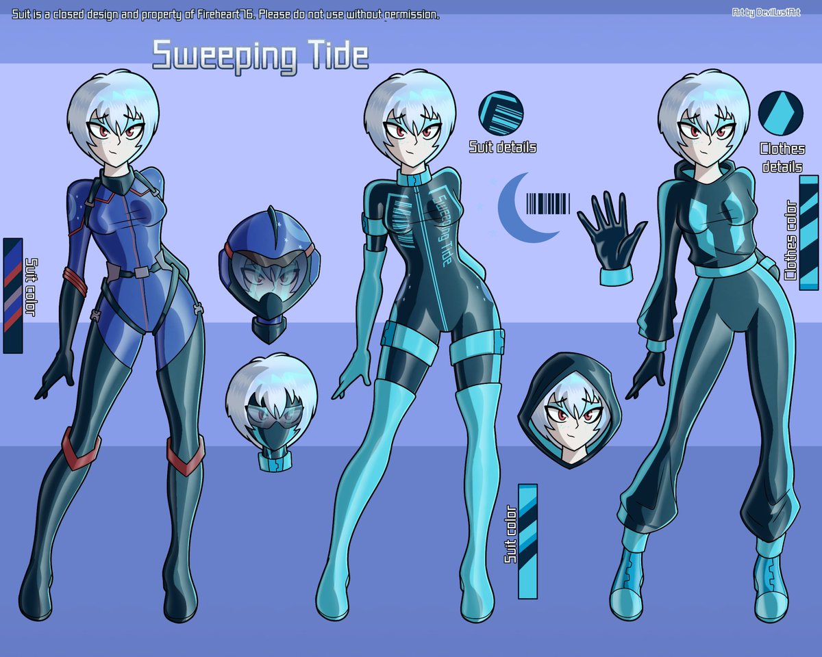 Another new girl of mine, officer Sweeping Tide of the stellaria air navy!
Art by the wonderful <a href="/DevilLustArt/">DevilLustArt🔞(Comms Open)</a>