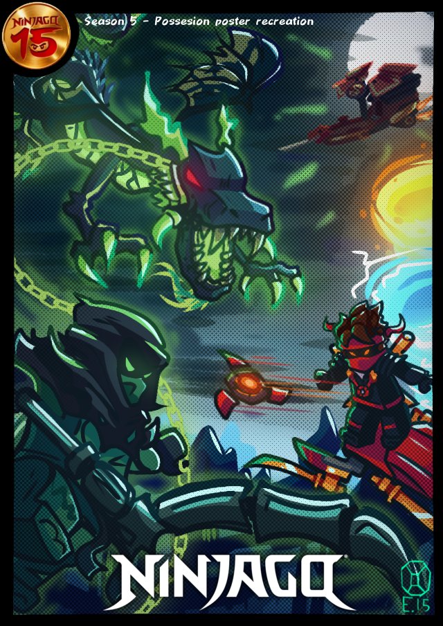 Ema15TheArtist's tweet image. Lego Ninjago Season 5 - Possesion poster recreation

#ninjago #fanart  #recreation #poster #ghost #legoninjago #anniversary #moro #kai #Dragon