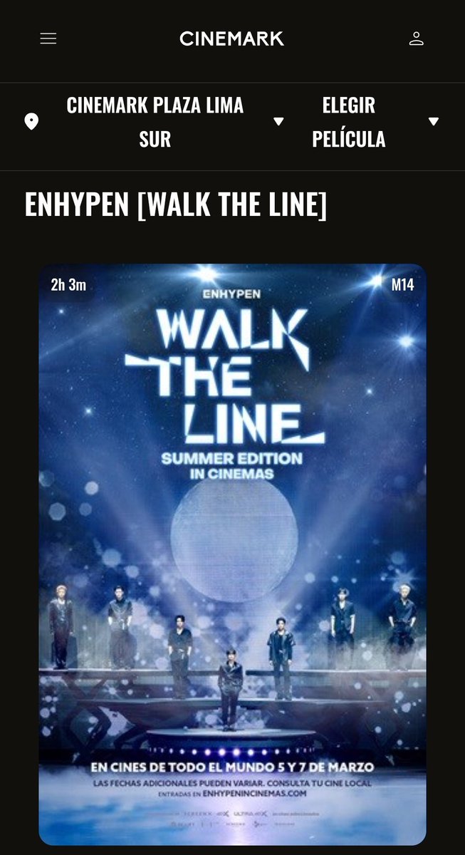 ❪ INFO ❙ 250129 ❫ <a href="/ENHYPEN_members/">ENHYPEN</a>

¡ENGENE! ¿Ya vieron el próximo estreno de <a href="/cineplanet/">Cineplanet Perú</a> y  <a href="/Cinemark_Peru/">Cinemark Perú</a>? 👀

¡Tendremos a ENHYPEN "WALK THE LINE" EN JAPÓN - EDICIÓN DE VERANO en dos cines de nuestro país!  🥳❤️

¿Listas para llenar todo otra vez? 🔥 atentas a la preventa