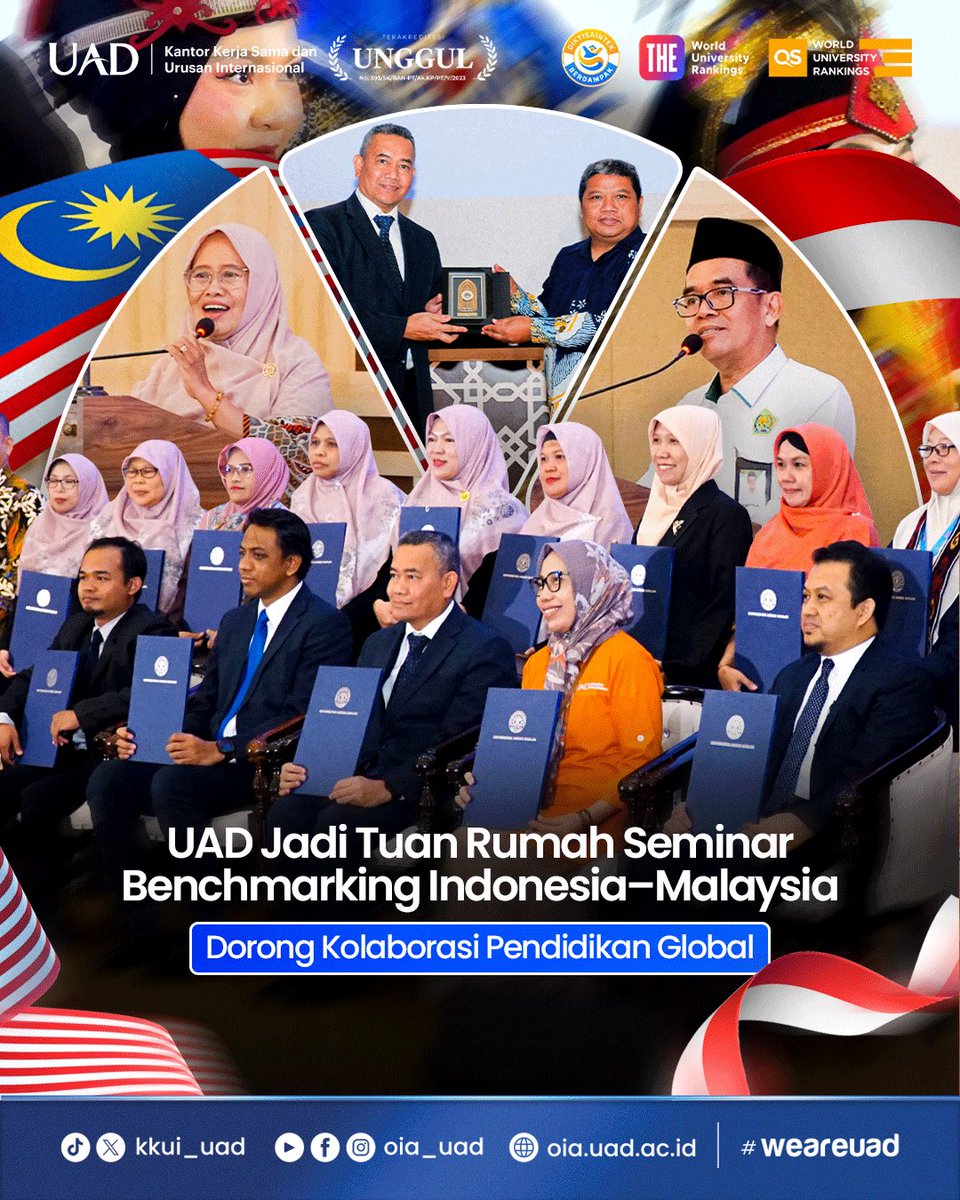 kkui_uad's tweet photo. UAD jadi tuan rumah Benchmarking Seminar &amp; Collaboration Initiatives Indonesia–Malaysia

Diikuti 300+ peserta SD–SMA dari berbagai daerah, sekaligus penandatanganan MoU bersama IISM Malaysia.
Kolaborasi lintas negara untuk pendidikan global tanpa batas.

#iism #uad #malaysia https://t.co/vhGfFMfAsP