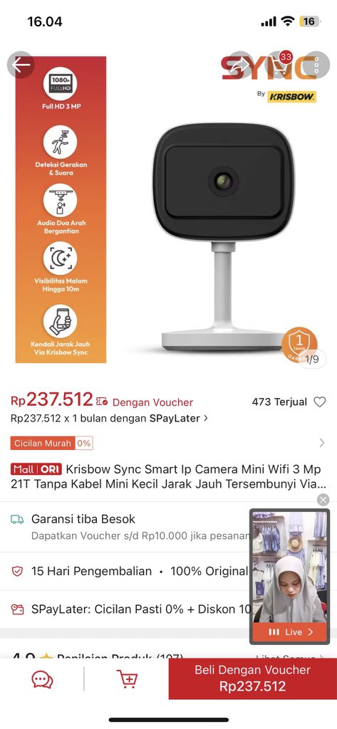 kmhioke's tweet photo. WTS  DIJUAL CCTV Camera
Smart camera, bisa disambungkan dgn aplikasi
Belum pernah dipakai, camera masih bersegel plastik 149k , harga beli 230-an
Dom jakbar https://t.co/UClxM5Wbg0
