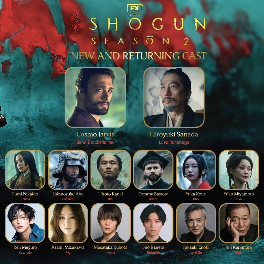 "SHŌGUN" S2 is now shooting in Vancouver. 

Cosmo Jarvis and Hiroyuki Sanada are returning with a new cast which includes Ren Meguro, Asami Mizukawa, Masataka Kubota, Sho Kaneta, Takaaki Enoki and Jun Kunimura.