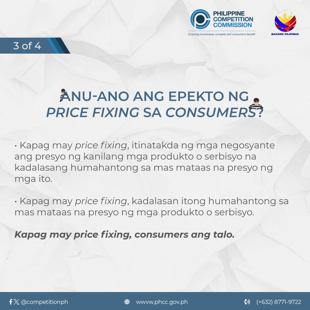 CompetitionPH's tweet photo. 3 OF 4 | Mahahalagang impormasyon patungkol sa "Price fixing"
#CompetitionPH #CompetitionMatters #Pricefixing https://t.co/iAn3vkbg5a