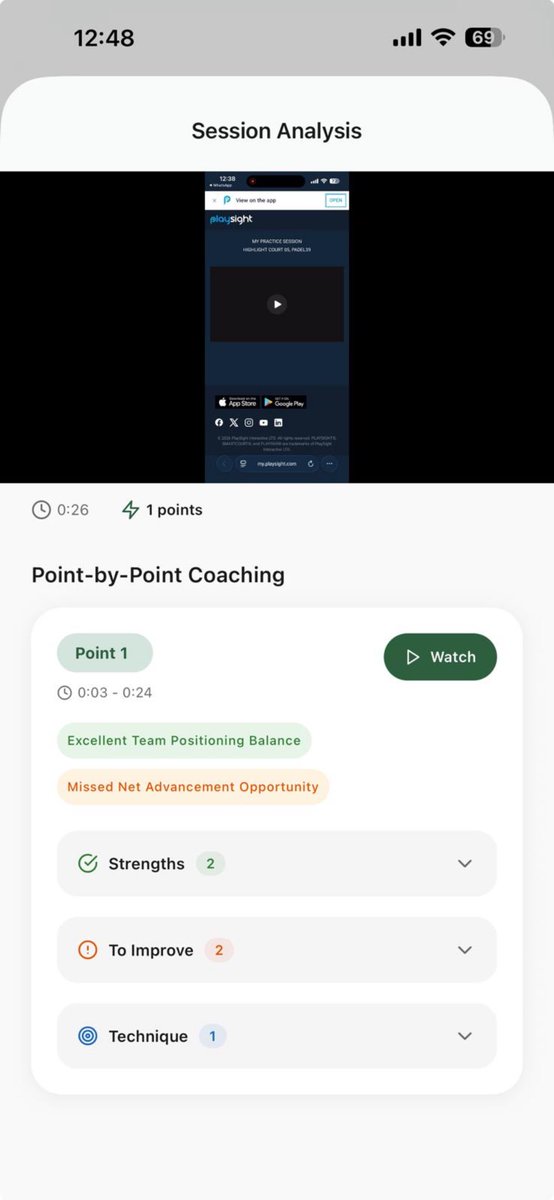 Have to get back on track. Upload playsight videos to Forma and get instant feedback. Your own coach in your pocket. I love <a href="/claudeai/">Claude</a>