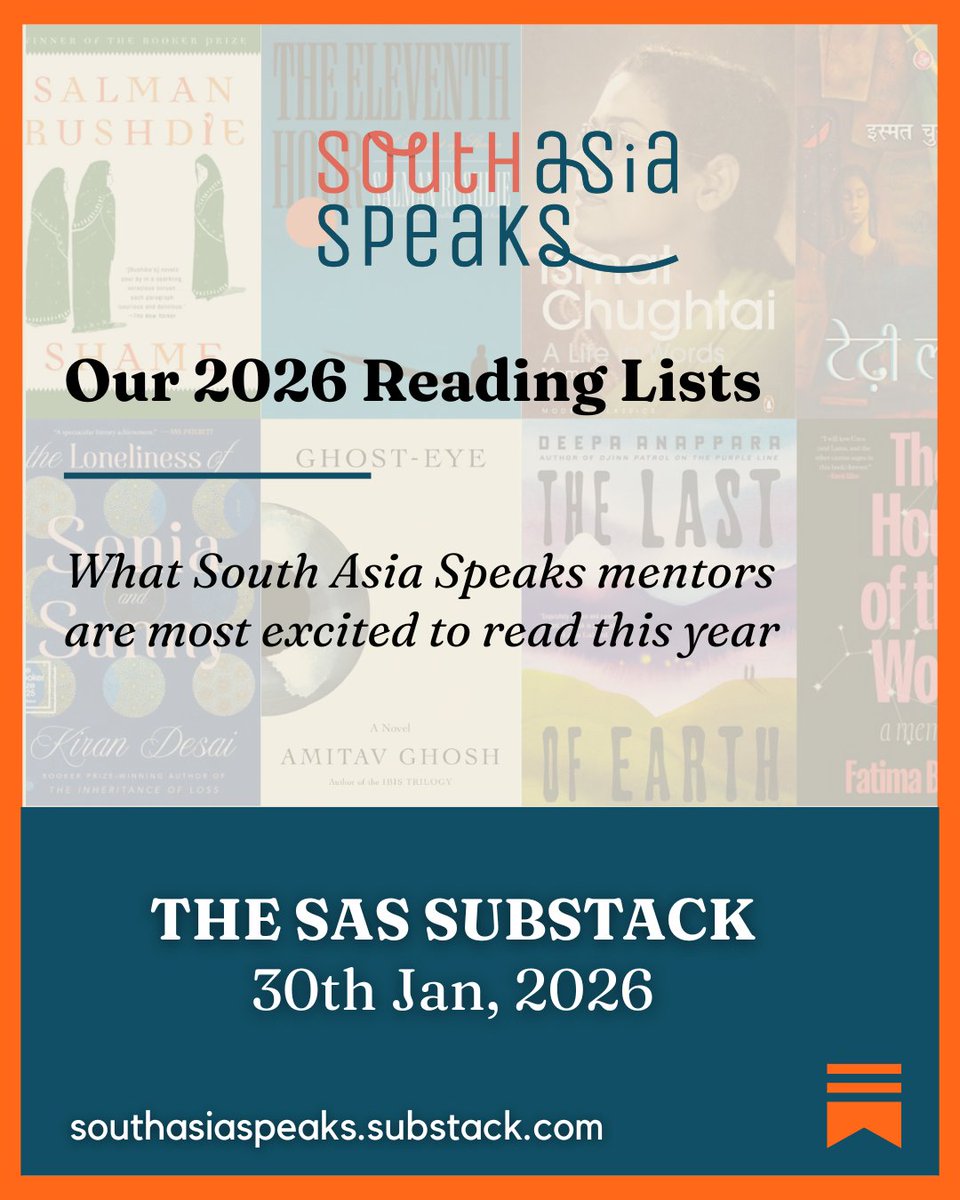 AsiaSpeaks's tweet photo. In this month's paid Substack dispatch, our team shares some excellent new releases in the South Asian literary space they're looking forward to reading in 2026. Have a look at the entire list of stellar titles here! https://t.co/7ZdY552lro https://t.co/OVrHkT1D5N