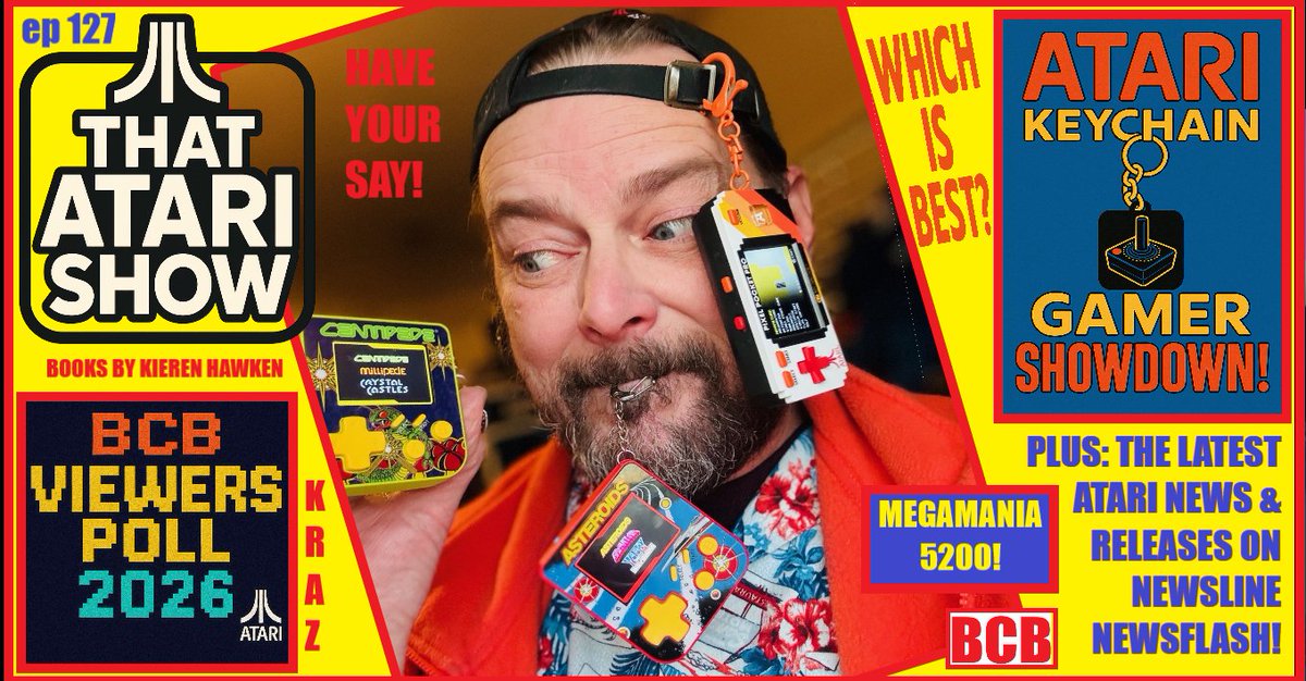 ballistikcoffee's tweet image. 🕹️FRI 1/30 on #ThatAtariShow! Its my #BCB #Viewers #Poll 2026! Have Your Say! + #KRAZProductions 2025 Revue! + #Atari #Keychain #Gamer #Showdown! Who Will Win? + #Newsline Newsflash! + #BookNook, #PodcastBlast &amp;amp; #MegaMania 5200 #GameReview! 7p MT! Link: youtu.be/kzEu36EOceY