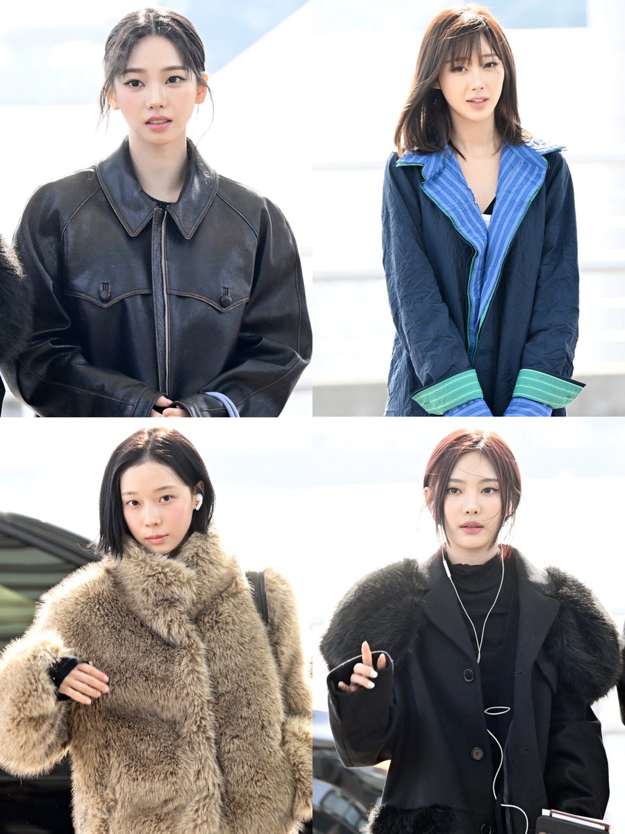 aespa at Incheon International Airport (ICN) heading to Japan for SMTOWN LIVE 2025-2026 in Fukuoka.