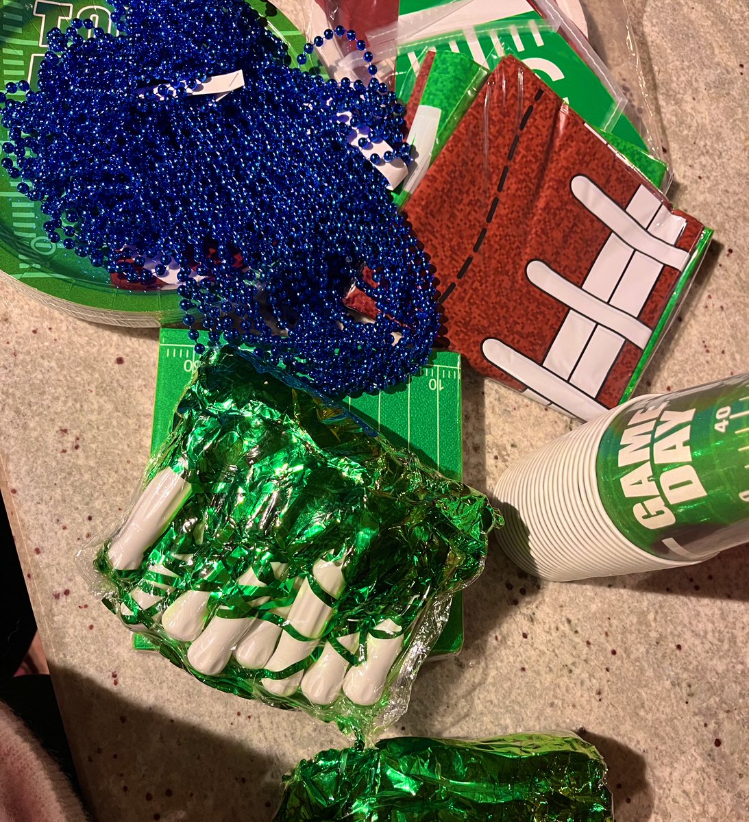 whatgreenlite's tweet photo. Getting party ready for the #SuperBowlLX
#onemoreweek #seahawks https://t.co/UhfF3DtzQc