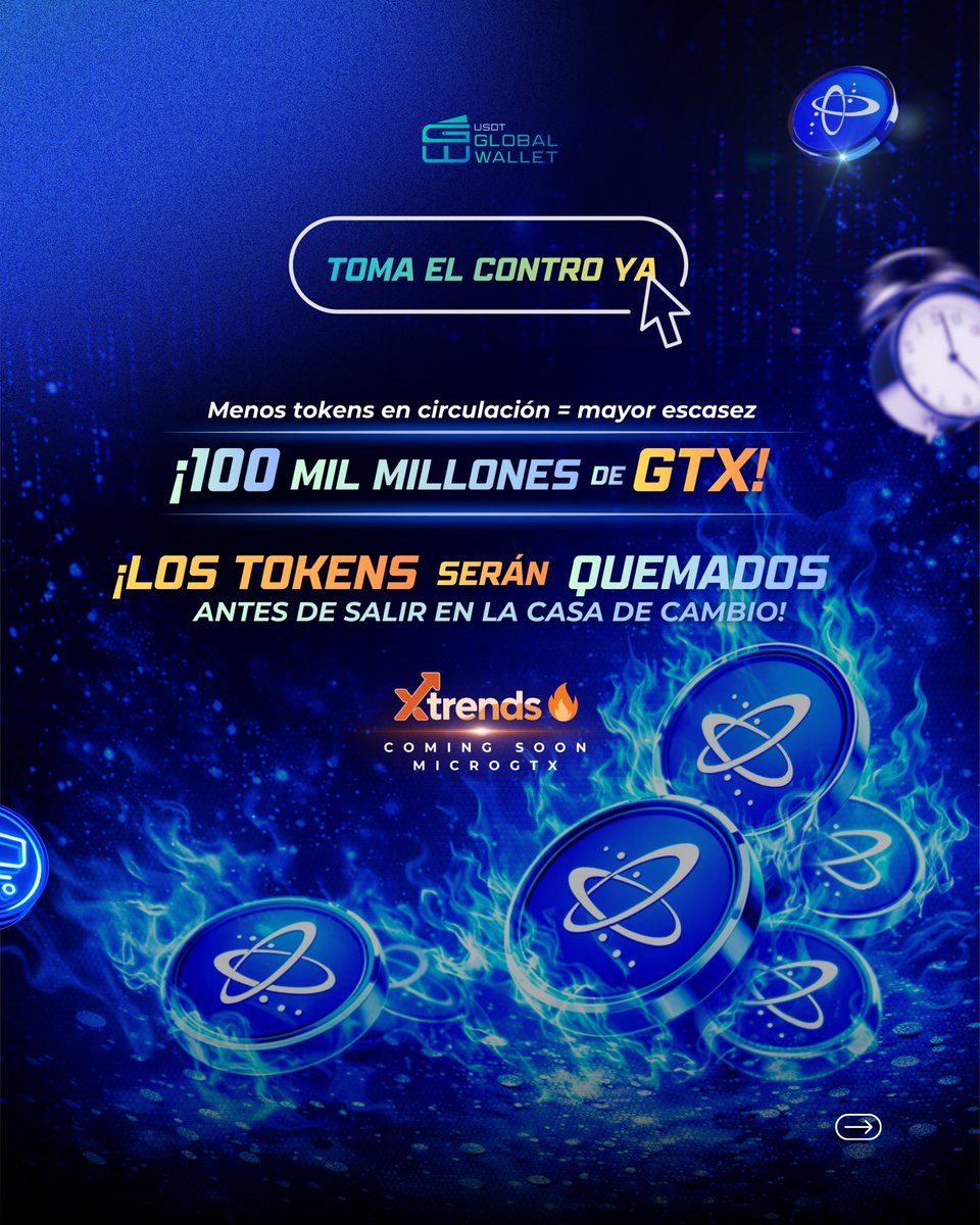 usdtglobal's tweet photo. 🚀 Oferta especial G-Wallet
Gana GTX al adquirir nodos.
Promo válida 15 días desde el 31 de enero.
🔥 Tokens usados serán quemados.
MicroGTX llega pronto.
🔗 https://t.co/fBwgGupfHS
🌐 https://t.co/5HW79vwlD1
#GWallet #GTX #MicroGTX #Crypto #NodeSystem #TokenBurn #Web3 https://t.co/eqEgZIgEuT