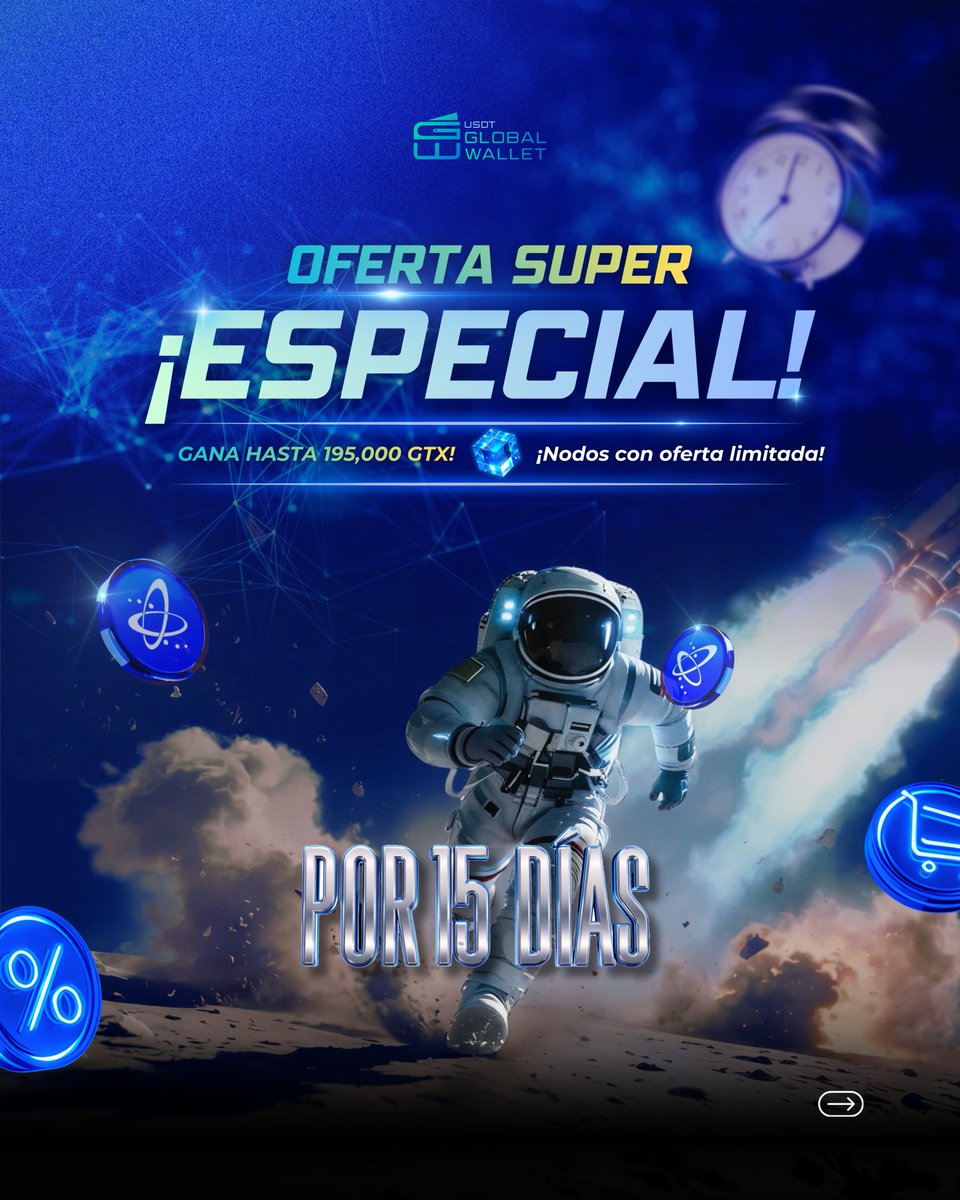 usdtglobal's tweet photo. 🚀 Oferta especial G-Wallet
Gana GTX al adquirir nodos.
Promo válida 15 días desde el 31 de enero.
🔥 Tokens usados serán quemados.
MicroGTX llega pronto.
🔗 https://t.co/fBwgGupfHS
🌐 https://t.co/5HW79vwlD1
#GWallet #GTX #MicroGTX #Crypto #NodeSystem #TokenBurn #Web3 https://t.co/eqEgZIgEuT