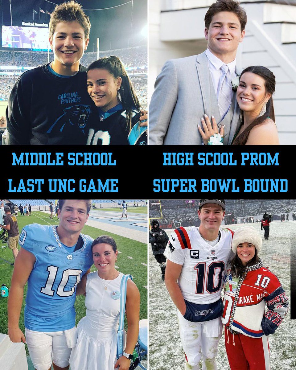 NFL_DovKleiman's tweet image. Drake Maye &amp;amp; his wife Ann Michael are like a Disney movie come to life.