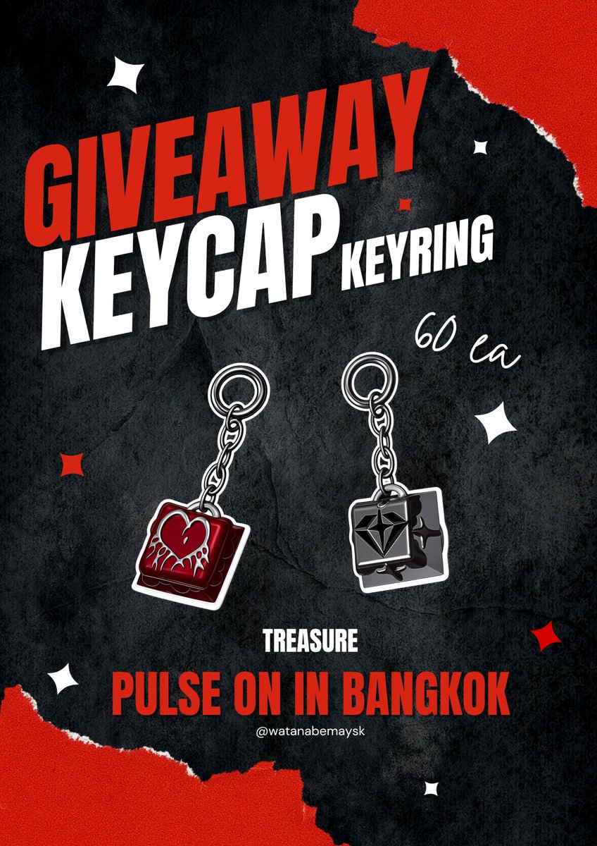➿ Pls RT •.✧

˚ Keycap Keyring ⌨️⚡️

📅 16.05.2026
📍 Suphachalasai National Stadium 🏟️
⏱️ Time : TBA ⏳

➿ RT &amp; Show this post ★

#TREASURE_PULSE_ON_IN_BKK 
#PULSE_ON_IN_BANGKOK 
#TREASURE