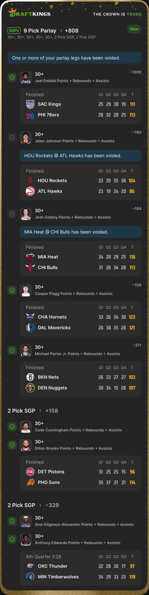 miamitheevpbets's tweet photo. 402 views @miamidagreat305 and @EVPCJP who all tall this bet we hit win big OUR Very first 30 for 30 pt,Reb,ass Odds was +800
💰 out #bank #money #hitbig #goododds #sports #sportsbettingpicks #SportsBettingX #SportsGambling #parlay #NBAPick #SportsBets #DraftKings https://t.co/xZ80rgDZoV