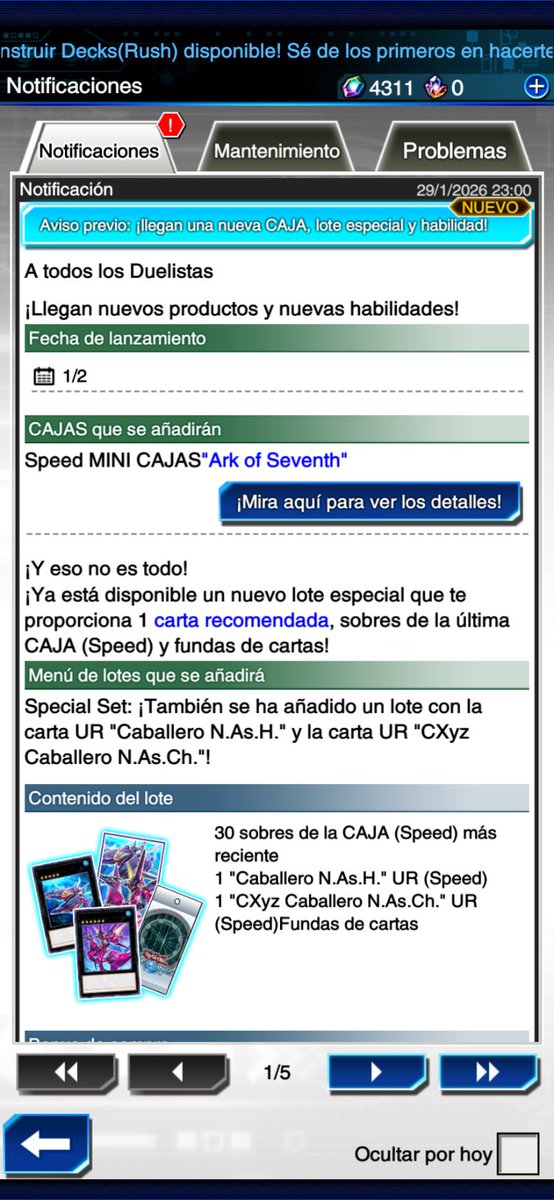 Ya está el anuncio oficial de la próxima caja!! Sale el 1 de febrero por la noche. En el juego pueden ver todas las cartas que trae, déjenme sus opiniones
#Yugioh #Duellinks