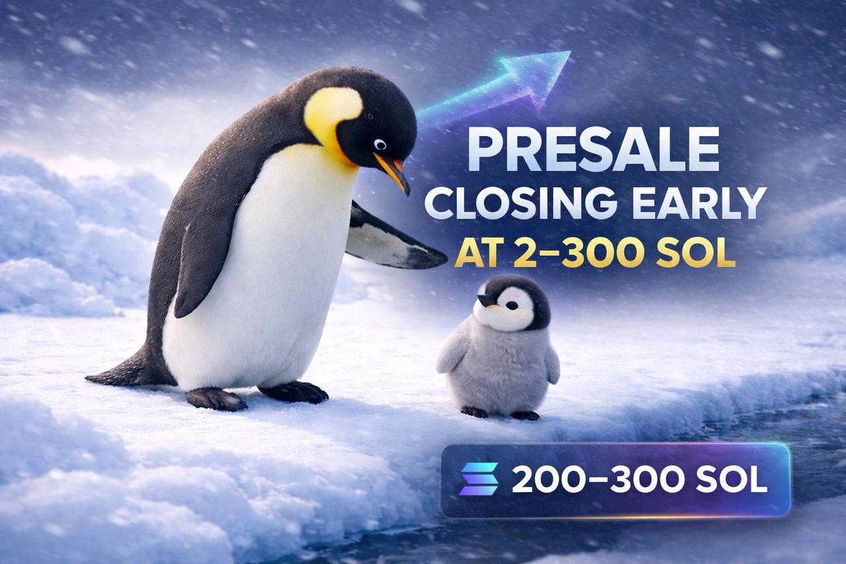BabyPenguin team has decided to close the presale early at around 200–300 SOL.

In current market conditions, we believe not over-raising is the smartest move keeping the launch healthy, liquid, and primed for growth.

Quality > quantity. This is about setting Baby Penguin up