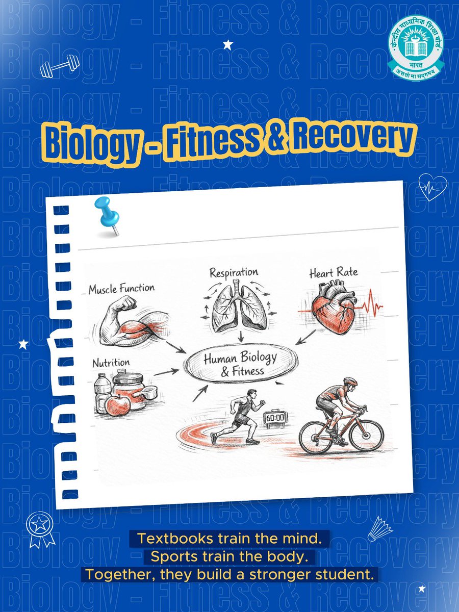 cbseindia29's tweet photo. When students understand how their body works, they train smarter and recover better
Encourage learning beyond textbooks
#CBSEGames
#Learnwhileplay
#CBSESportsEducation
#Studentwellbeing https://t.co/TtM75UQeSu