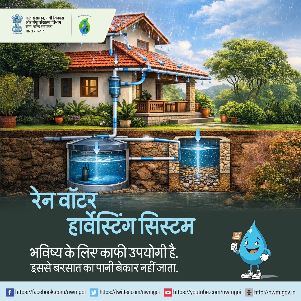 रेन वाटर हार्वेस्टिंग सिस्टम जल संरक्षण का एक प्रभावी उपाय है,
जो सतत जल प्रबंधन में सहायक है। ⛈️💧

#NWM
#JalShakti
#JalSanchayJanBhagidari
#Rainwaterharvesting
#Groundwaterrecharge