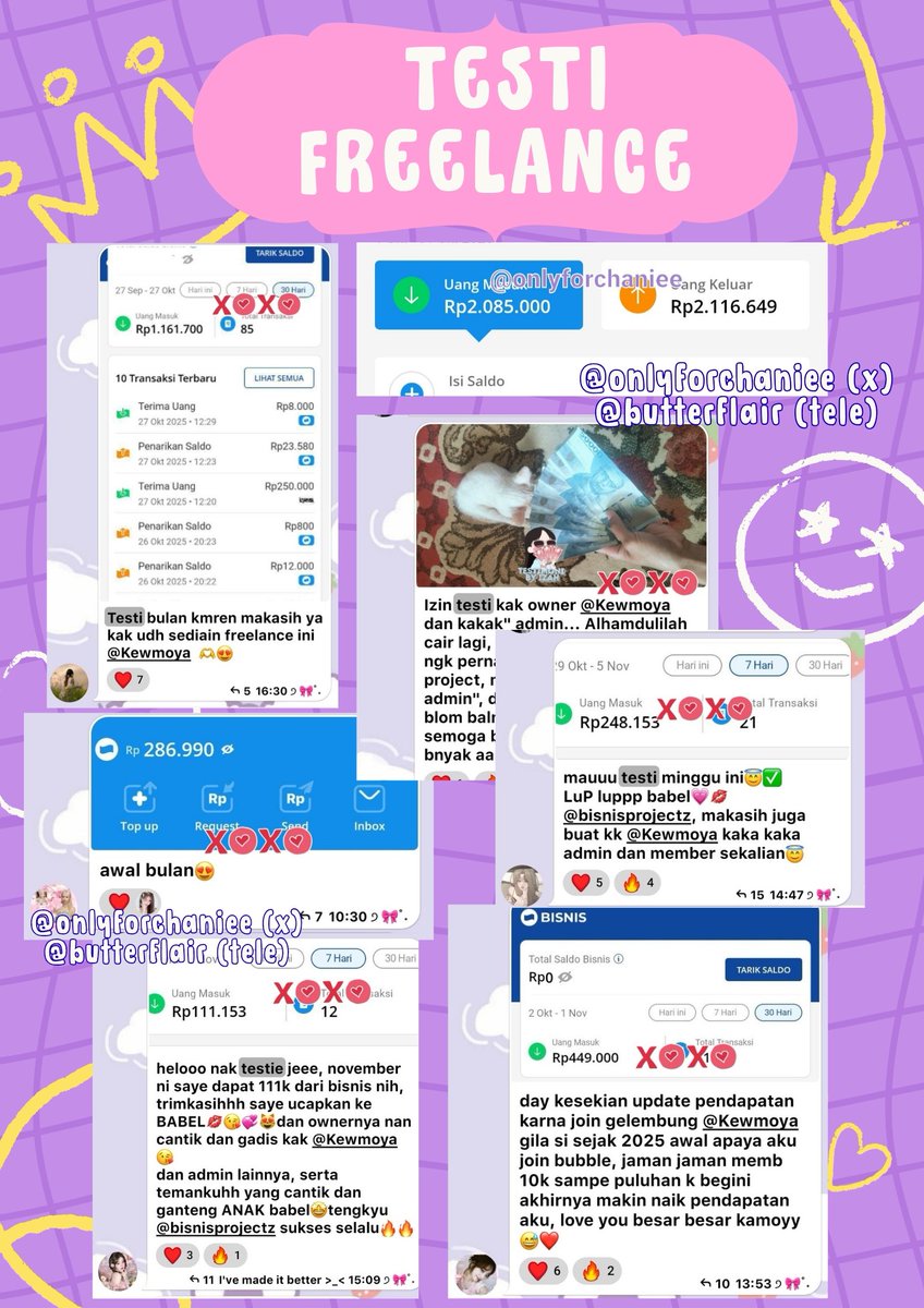 onlyforchaniee's tweet photo. @airaskhyy halloo, aku bawa info freelance jangka panjang nih, kerjanya fleksibel bisa dikerjain dimanapun dan kapanpun yaaa! boleh banget tanya-tanya dulu 💓 https://t.co/XGmssru4p2