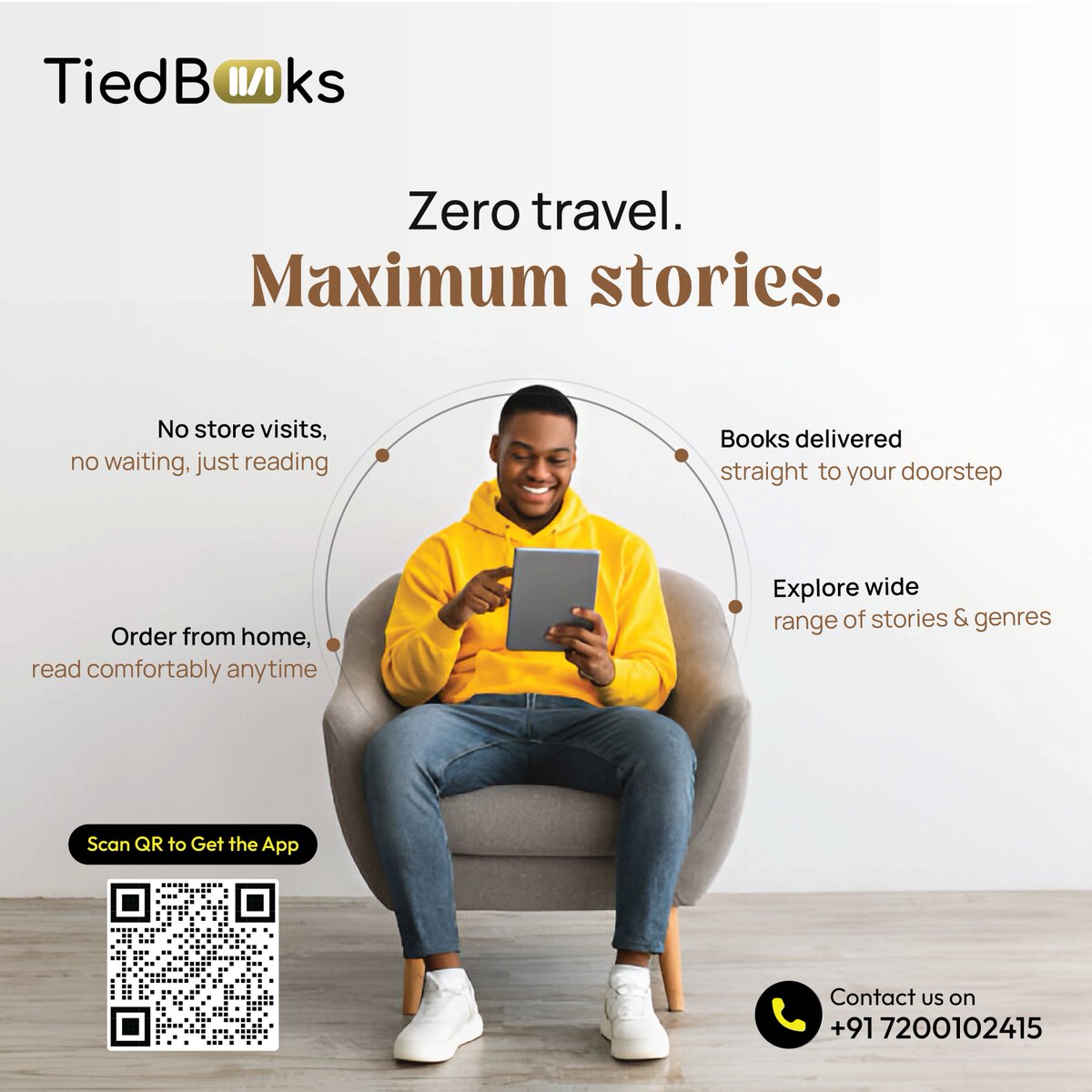 tiedbooks's tweet image. Zero travel. Maximum stories. 📚
Order books from home and enjoy doorstep delivery with TiedBooks.
Explore a wide range of stories and genres—no store visits, no waiting, just reading.
Scan the QR and start your reading journey today.

#TiedBooks #BookDelivery #ZeroTravel