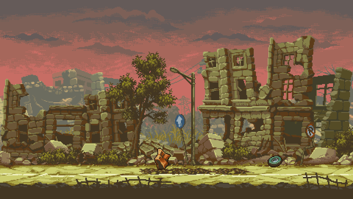 frosty_rabbid's tweet image. Another background variant for this game jam project, this one is the intense version 🦖🦖