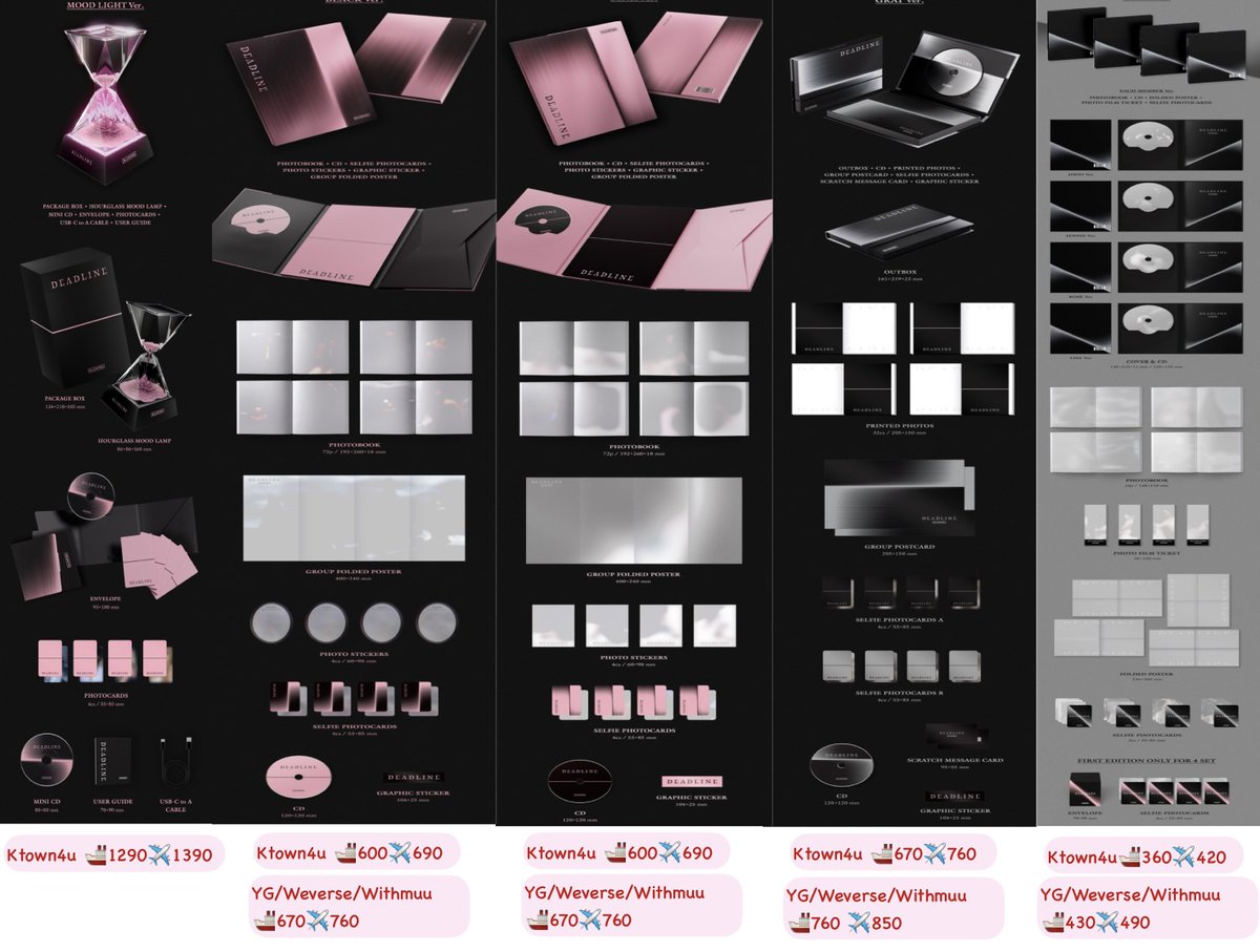 pls rt  ·͜·♡ #JPreorder
Pre #BLACKPINK 3rd MINI ALBUM [DEADLINE] 🖤💖

Mood Light ver.💰1290
Black/Pink ver.💰600
Gray ver.💰670
Silver ver.💰360
🚚ค่าส่ง Ems เริ่ม 60
มัดจำได้ 50%

รายละเอียดสั่งซื้อทางDmหรือกรอกฟอร์ม👇🏻
forms.gle/Kj869ZLxgXED44…

•ราคารวมภาษี
#ตลาดนัดBlackpink