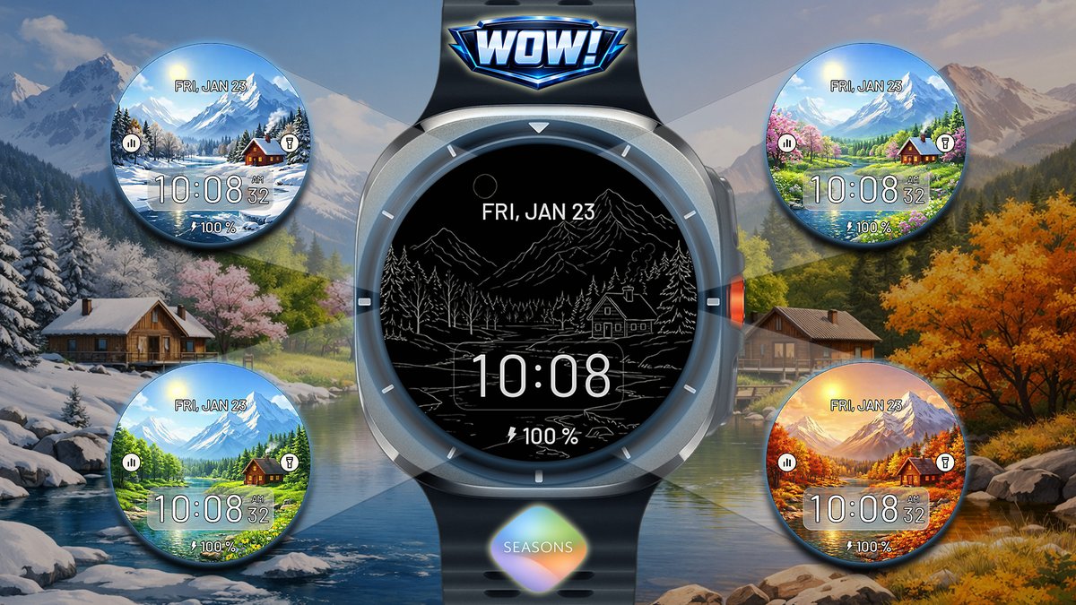 futorum's tweet image. ‼ NEW RELEASE ‼ 
✨ WOW! Seasons → Animated Seasonal Watch Face

🔗 Google Play:
play.google.com/store/apps/det…

#WearOS #WatchFace #Smartwatch #TechWear #WatchFaces #ClockFace #DialFace #MinimalDesign