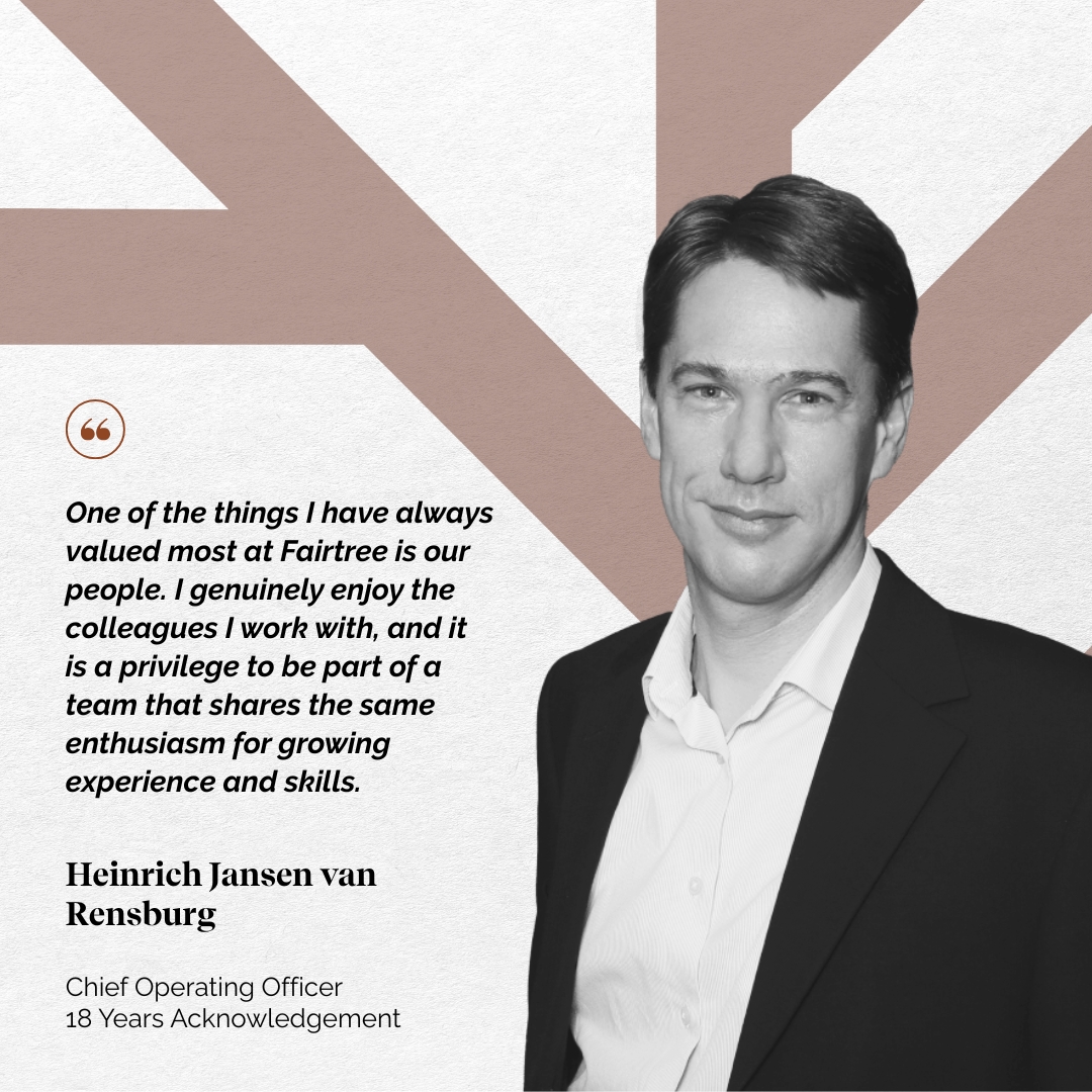 FairtreeGroup's tweet image. Heinrich joined Fairtree in 2008 and is the Chief Operating Officer in the Operations team.

We celebrate the people who make Fairtree what it is, and Heinrich’s contribution over the past 18 years is something we truly value