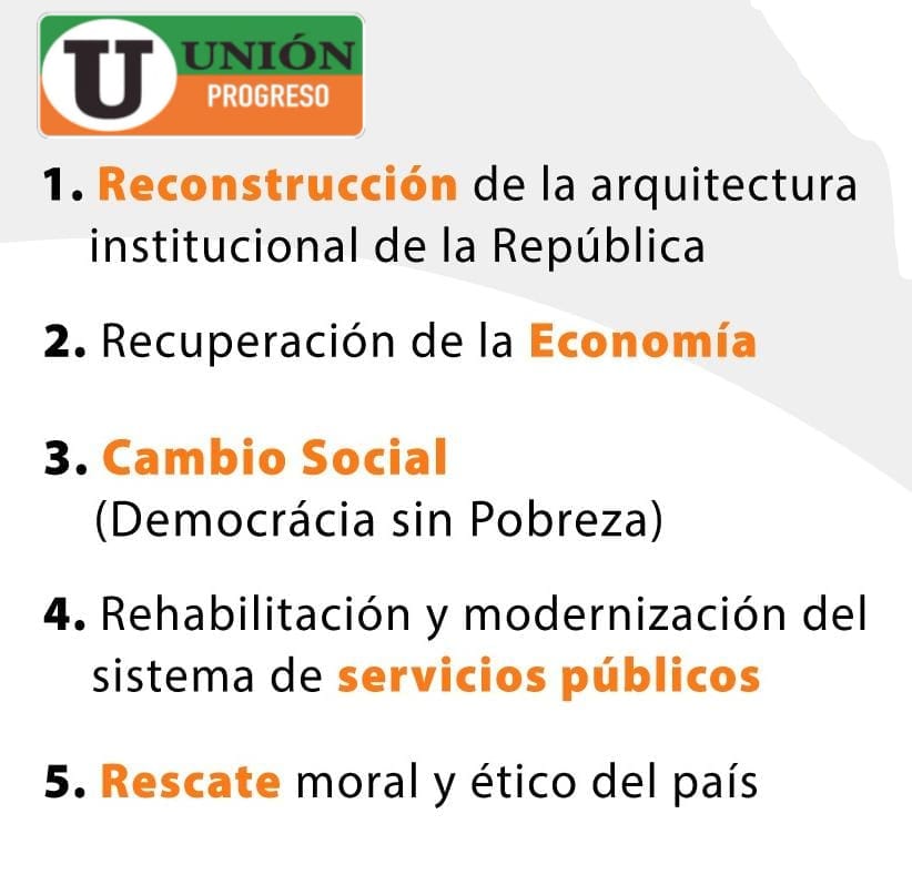 Unión y Progreso es un movimiento ciudadano, una  organización política independiente que lucha por la Unión y El Progreso de Venezuela y de los venezolanos alrededor de un proyecto de país que asegure la mayor suma de felicidad y de bienestar a todos los ciudadanos.