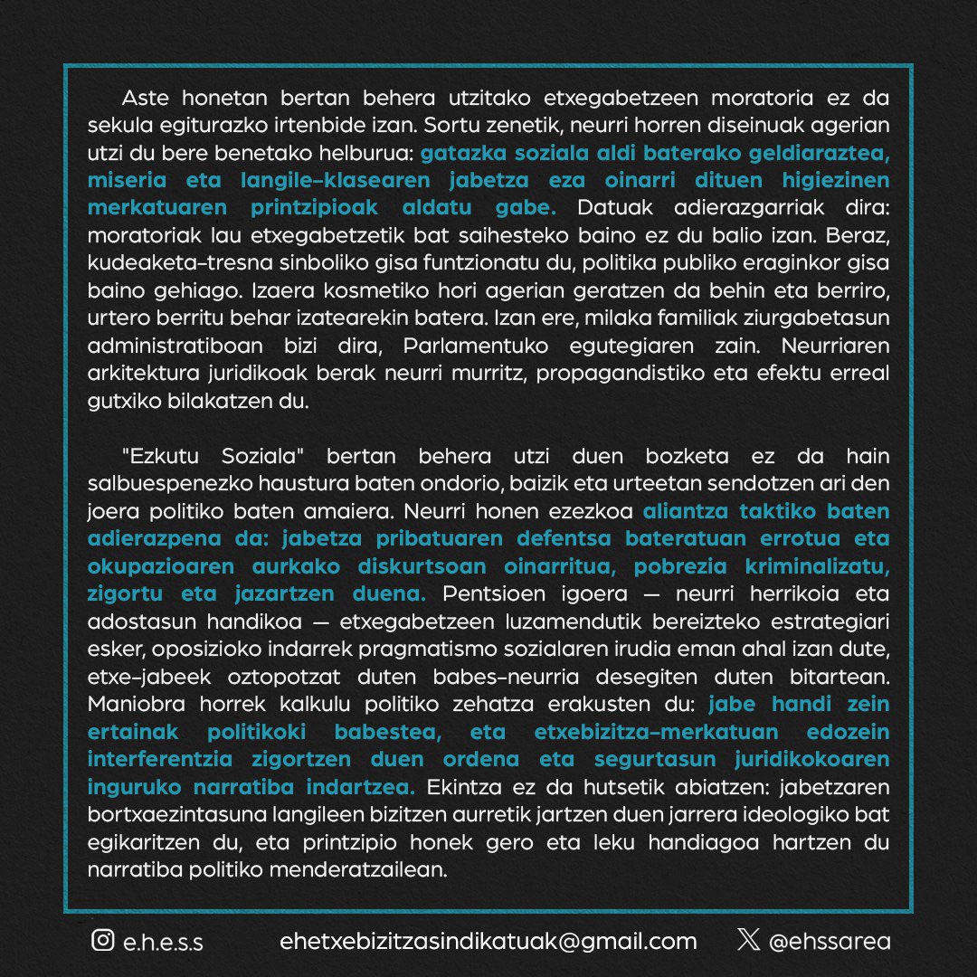 Euskal Herriko Etxebizitza Sindikatuen Sarea tweet media