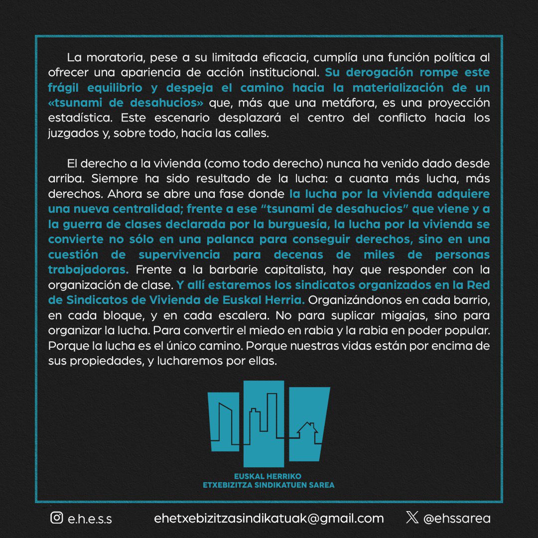 Euskal Herriko Etxebizitza Sindikatuen Sarea tweet media