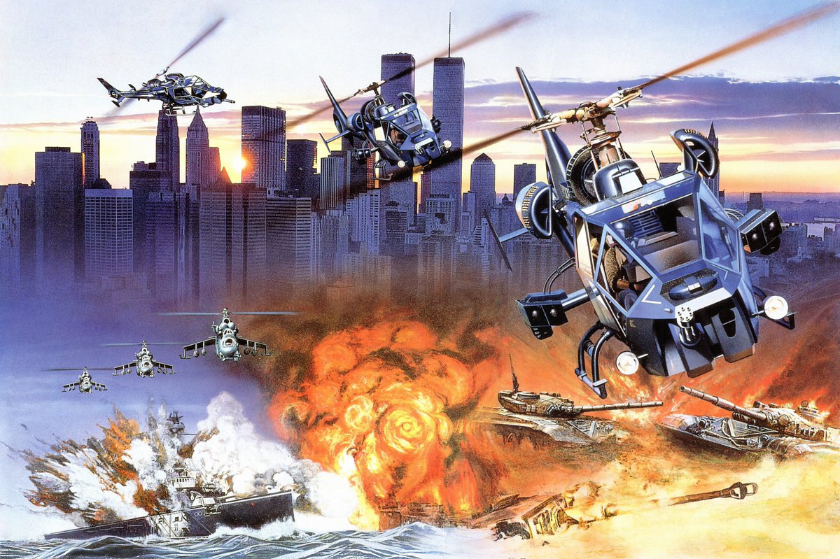 peachflavor3d's tweet image. Super Thunder Blade artwork by Yoshiaki Yoneshima used on the cover of the #MegaDrive (PAL/JP) and #SegaGenesis releases. Sourced from Sega VG Illustrations book, restoring the missing bits all around from another source, applying some clean/retouch without upscaling.