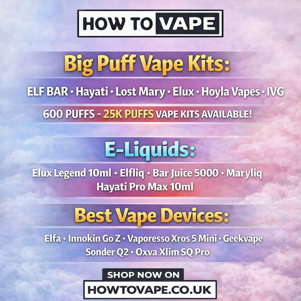 how_to_vape's tweet image. Best Big Puff Vape kits | Best E - Liquids
Discover Big Puff Vape Kits, premium E Liquids &amp;amp; top vape devices from trusted brands. From 600 to 25K puffs, we’ve got it all.
Shop now at howtovape.co.uk💨
#howtovape #vapeuk #bigpuffvapes #eliquids #disposablevapes #flavours