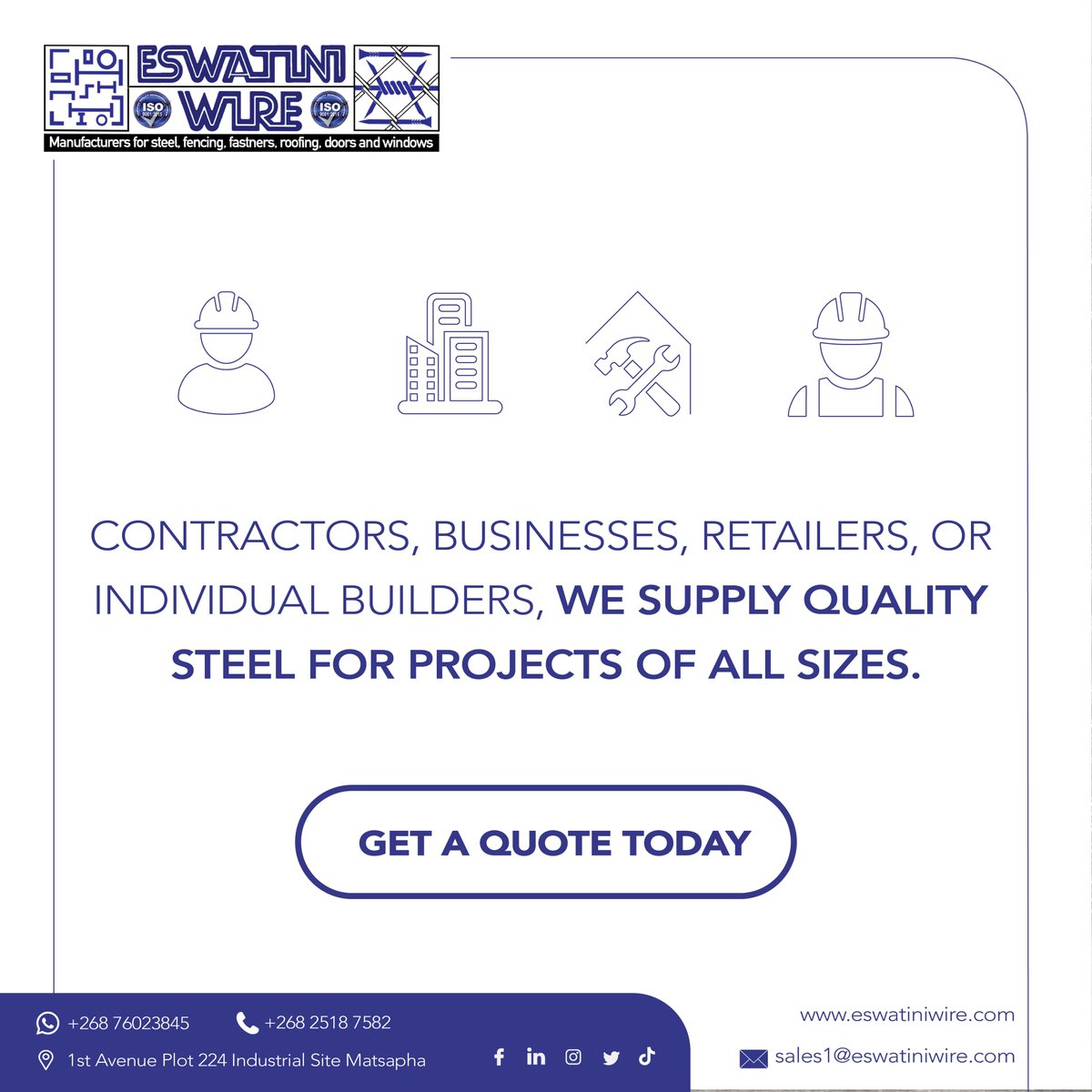 EswatiniWire's tweet image. With our strong production capacity, we reliably service customers across Eswatini, no matter the size of the order.

#Eswatiniwire #steelmaterial #Quality