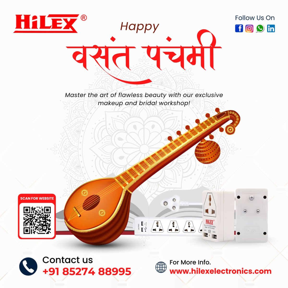 Elect85071Hilex's tweet image. May this Vasant Panchami bring wisdom, harmony, and positive beginnings into your life 🌼

📞 Contact Us: +91 85274 88995
🌐 For More Info: hilexelectronics.com

#Hilex #HilexElectronics #HappyVasantPanchami #VasantPanchami #FestivalOfWisdom #NewBeginnings #PositiveVibes
