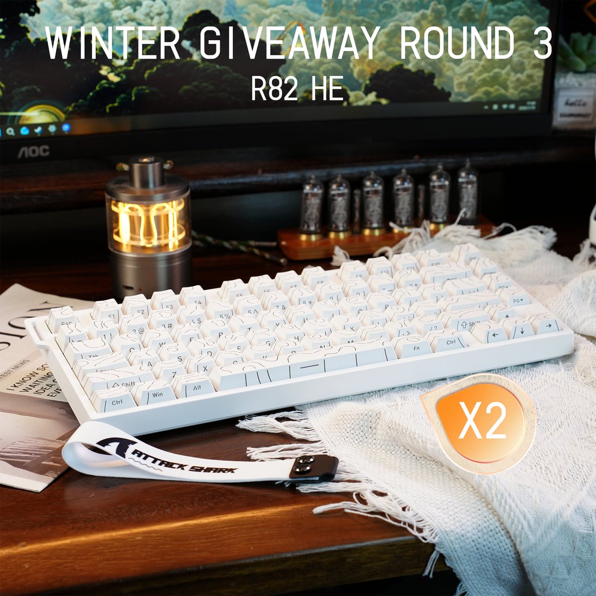 ❄️ATTACK SHARK Winter Giveaway Round 3 ❄️
The ultimate white-themed desk setup is here!
🎮 Giving away R82 HE magnetic switch keyboards x2!

👉 gleam.io/HLxfF/attack-s…
⏰ Event ends February 2nd

This winter, take your desk setup to the next level! ❄️🔥
#AttackShark #R82HE