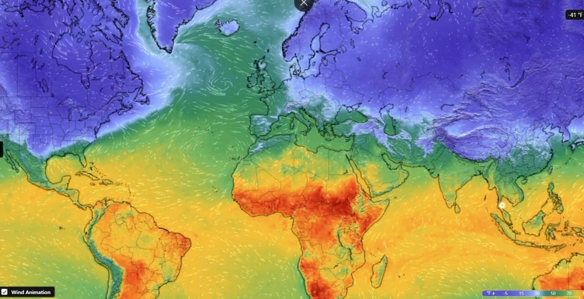 🌍❄️ Tout l'Hémisphère Nord tempéré est désormais gelé, à l'exception du Royaume-Uni, de la France, de l'Italie et de l'Espagne.

🔹Il est plutôt rare de voir le vortex polaire s'étaler autant simultanément en Amérique et en Eurasie.