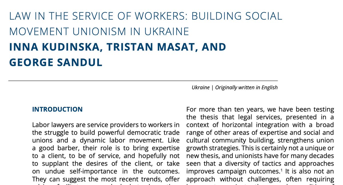 📢 New publication in The Global Labour Rights Reporter – ILAW! ilawnetwork.com/wp-content/upl…

Our team shares Ukraine’s experience in building social movement unionism through legal support for workers and trade unions.