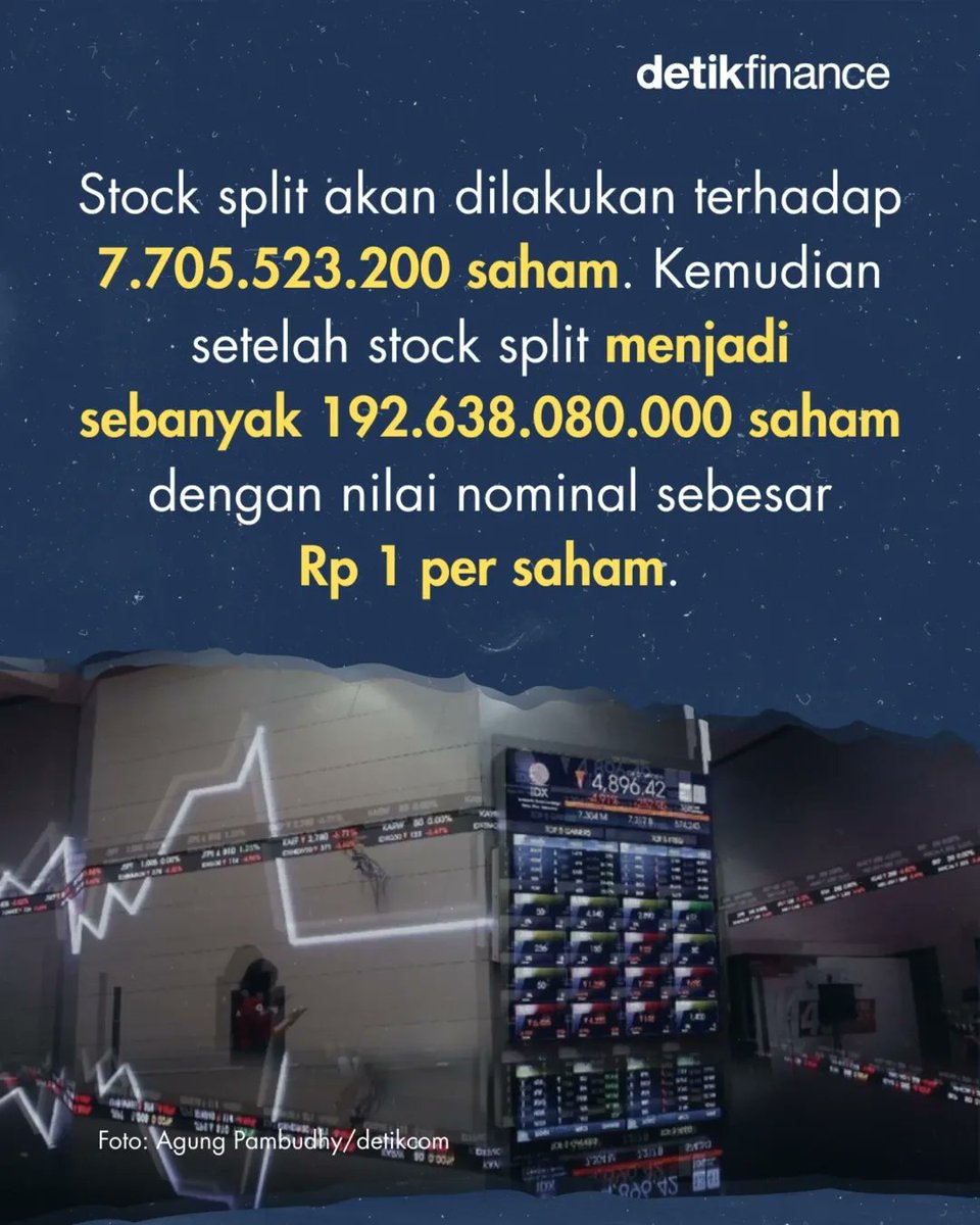 detikfinance's tweet photo. Rencananya stock split akan dilakukan setelah pelaksanaan Rapat Umum Pemegang Saham Luar Biasa (RUPSLB) pada 11 Maret mendatang.
#saham #stocksplit #DSSA https://t.co/rIDEOclDeQ