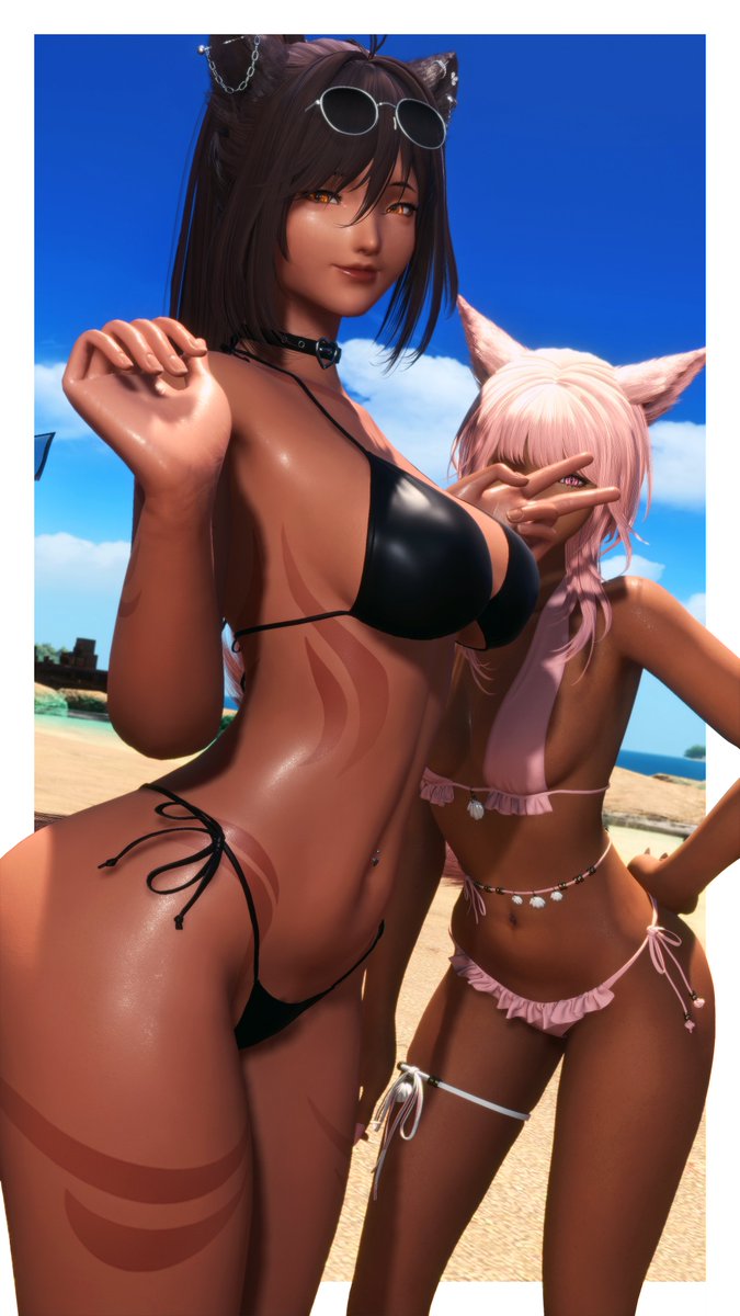 Beach day with my pink friend