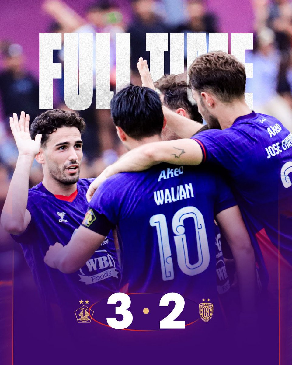 𝐌𝐀𝐓𝐂𝐇𝐃𝐀𝐘 𝟏𝟗 !

KEMENANGAN DIRAIH KEM-BALI ! 💜✊🏻

Full Time
Persik Kediri 3-2 Bali United FC

⚽️⚽️ Jose Enrique
⚽️ Adrian Luna

𝑪𝒐𝒎𝒆 𝑶𝒏 𝑺𝒂𝒓𝒅𝒖𝒍𝒂 𝑺𝒆𝒕𝒂!
__
#Djajati | #PersikKediri