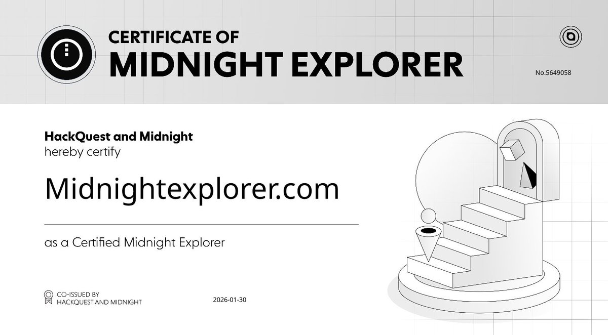 I’ve just completed the Midnight Scholar course and received my second certificate from <a href="/MidnightNtwrk/">Midnight</a> — genuinely a very high-quality course.

If you’re using blockchain (whether you’re a beginner or a power user), running an SPO, into DeFi, creating content, or simply want to