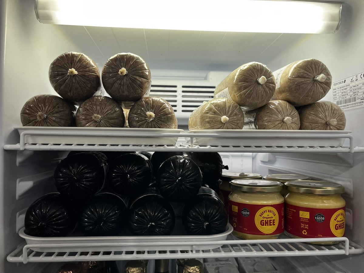 ButhBharraigh's tweet photo. The delicious black pudding from Ritchies of Aultbea is back in stock along with their lovely Haggis.  Just in time for weekend breakfasts and dinners. 

#communityshop #isleofbarra #scottishfood https://t.co/BCyTrQaqWd