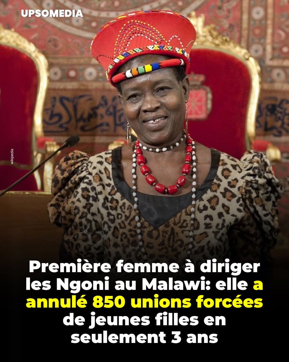 Au Malawi, Theresa Kachindamoto a défié la tradition en annulant des mariages forcés et en renvoyant des filles à l’école, protégeant des milliers d’enfants. Le courage d’une seule personne peut changer des vies. #Empowerment #EducationPourToutes