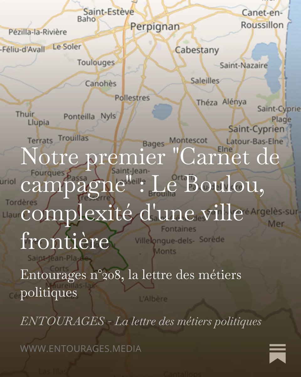 Nous inaugurons nos « Carnets de campagne » au Boulou, dans les Pyrénées Orientales.
Car Le Boulou, c’est un bout de France où les questions sociales,  économiques, écologiques, ne s’effacent pas derrière la douceur de vivre  et la beauté de la nature. 
entourages.media/p/notre-premie…